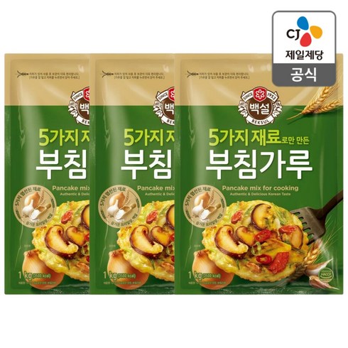 백설 5가지 자연에서 얻은 재료 부침가루, 3개, 1kg