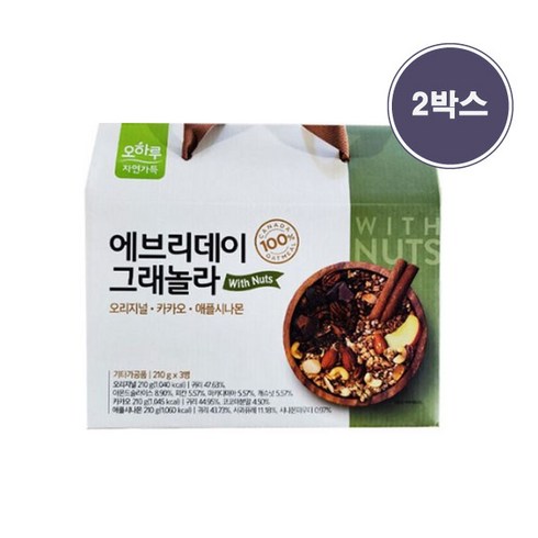 오하루 자연가득 에브리데이 그래놀라 3입X2박스, 420g, 2개