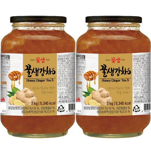 꽃샘 꿀생강차 S 2kg + 2kg (총4kg), 2개