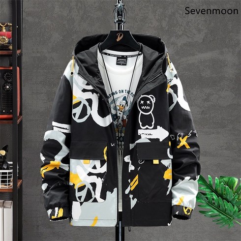 2023년 가성비 최고 빅사이즈바람막이 - Sevenmoon 남자 재킷 코트 남성복 가을 바람막이 코트 빅사이즈 M-8XL