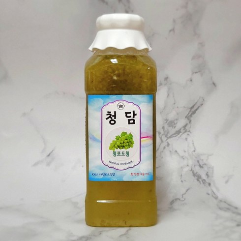 보이는 가격 그대로 청담 수제청 과일청 대용량 레몬청 딸기청, 1200g, 청포도청, 1개