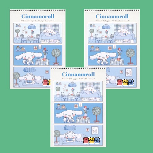 산리오 종합장 연습장 초등 시나모롤 쿠로미 마이멜로디 포차코, 3개