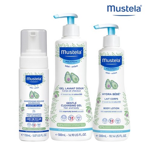 무스텔라 뉴본샴푸 150ml+클렌징젤 500ml+바디로션 300ml, 단품