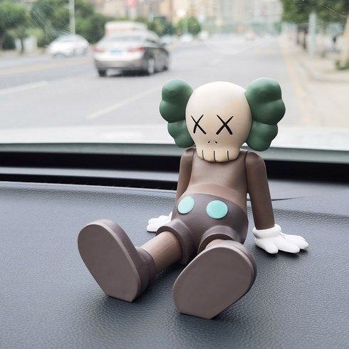 KAWS 카우스 피규어 차량용 실내장식 인테리어 소품 악세서리, 카우스D, 브라운