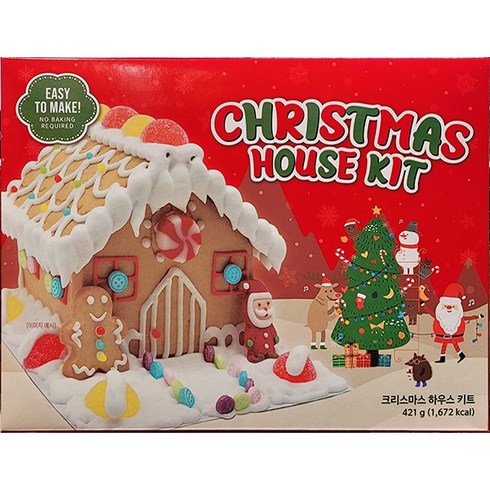 크리스마스 하우스 키트 과자집 만들기 421g, 1개