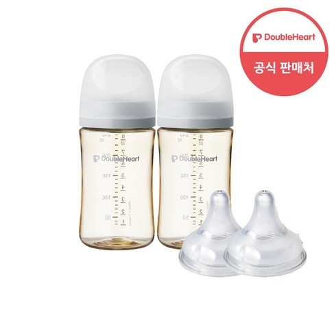 더블하트 모유실감 3세대 PPSU 모먼트 트윈팩 240ml+젖꼭지(2입), 새벽그레이, 3세대 젖꼭지SS, 단일옵션, 1세트