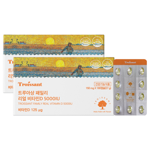 트루아상 패밀리 리얼 비타민D 5000IU 150mg x 60정, 180정, 2개