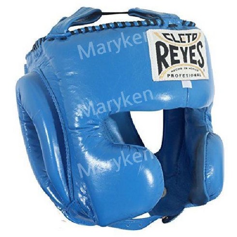 클레토 레예스 CLETO REYES 가죽 복싱 MMA 헤드기어, 푸른