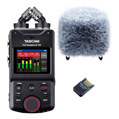 타스캠x6 - TASCAM Portacapture X6 32bit 6트랙 포터블 레코더 Bluetooth 어댑터+윈드스크린, 1개