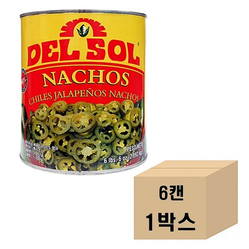 델솔 나쵸 할라피뇨 슬라이스 페퍼스 2.892kg 6캔 1박스, 24캔, 2892g