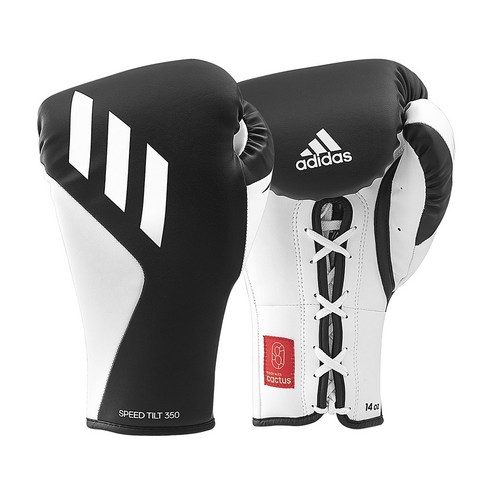 아디다스 복싱 아디스피드 틸트 350 프로 트레이닝 레이스업 글러브 ADISPD350TG 블랙 화이트, 14oz, 1개