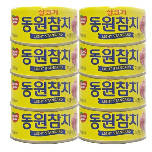 동원 라이트 스탠다드 참치, 135g, 8개