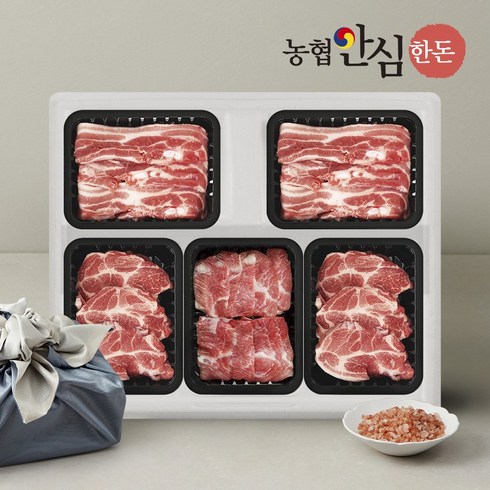 [농협안심한돈] 무항생제 한돈선물세트 3kg (삼겹살 2팩+목살 2팩+특수부위), 단품