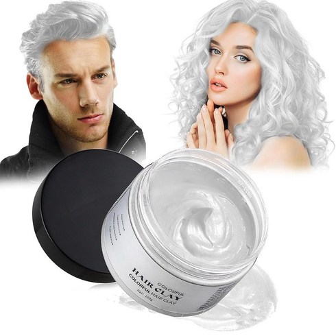 Hair Wax Color Temporary Dye White Dye Washable Colored for Men Women Kids Daily Party Cosplay Hall