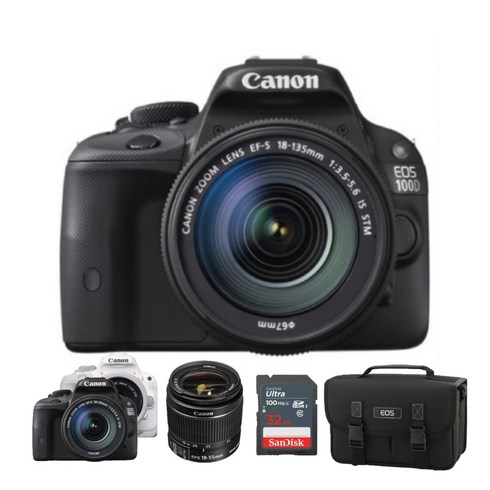 캐논정품 EOS100D(바디구성품)+EF-S18-55mm(렌즈킷 포함)+고배속메모리카드+EOS여행용카메라가방, 화이트