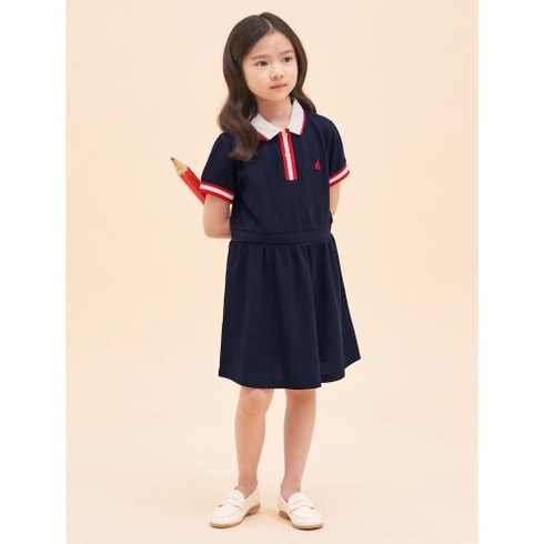2023년 가성비 최고 빈폴키즈원피스 - (국내배송) 반소매 피케 원피스 네이비 (BI3371GE2R) BEANPOLE KIDS 빈폴 키즈