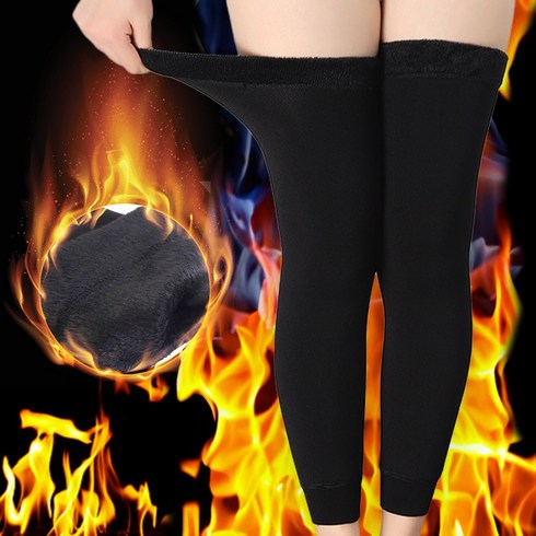 모녀 물리치료사가 판매하는 바디숨 겨울 여성 시린무릎 니삭스 학생 기모 롱 레그워머, 블랙, 1세트