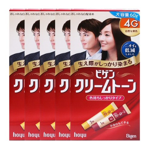 비겐크림톤 염색약 4G 자연밤색 60g X 5개