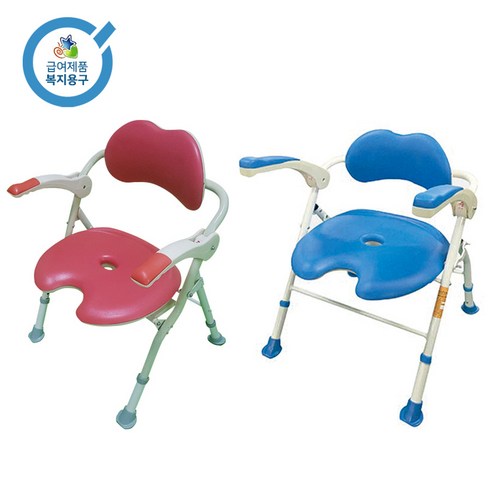 소프트 패드 팔걸이 4단계 높이조절 목욕의자 어르신 임산부 목욕보조용품 BOFEEL9, 블루, 1개