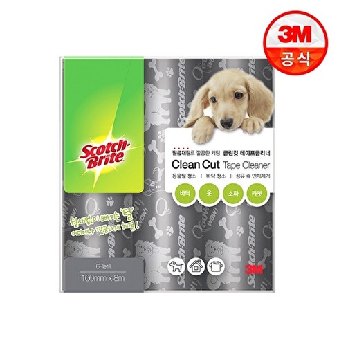 3M 반려전용 클린컷 테이프클리너 강아지 리필 대용량팩(리필6개), 1세트