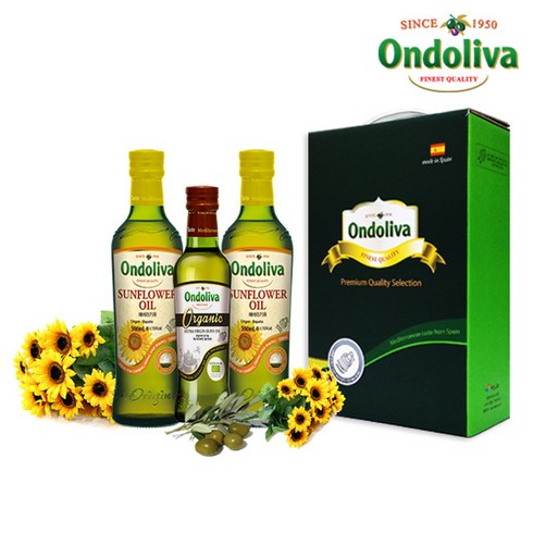 올리브유선물 - [온돌리바] 유기농 엑스트라버진 올리브유 250ml 1P 해바라기유 500ml 2P 명절선물세트, 1개