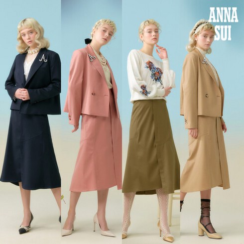 [런칭가139000원] 안나수이(ANNA SUI) 펄 컬렉션 울 스커트 1종