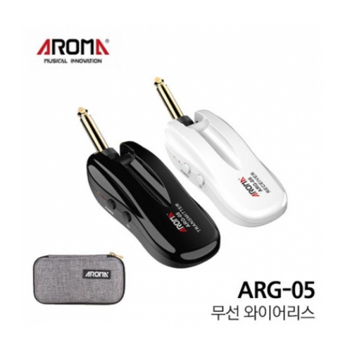 5.8G 아로마 악기 무선 송수신기 일렉기타 어쿠스틱기타 베이스기타 ARG-05 버스킹 에어로폰, 블랙 & 화이트