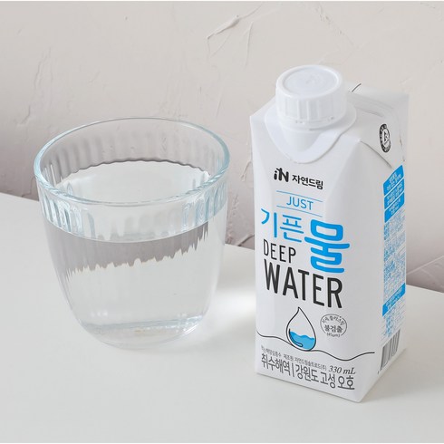 [공식판매처] 자연드림 종이팩 생수 해양심층수 JUST기픈물, 330ml, 18개