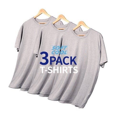 남여공용 오가닉코튼 3팩 라운드 반팔티 민소매 티셔츠