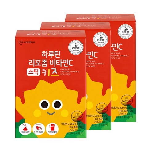 하루틴 리포좀 공법 비타민C 스틱 키즈 30포 3박스 (총3개월분), 3개