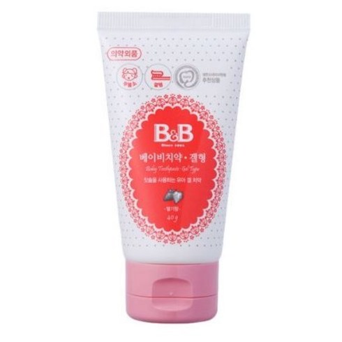 비앤비 베이비 무불소 치약 겔형 딸기맛, 40g, 1개