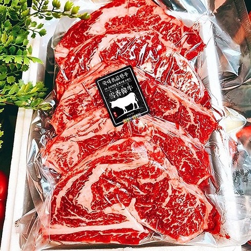 한우먹는날 한우암소LA갈비 1.2kg x 2팩 - Beef sirloin 국대한우 한우암소 등심 1kg 박스, 1개