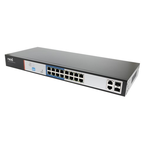 넥시 16 PoE+2 Uplink+2 SFP Combo PoE스위치 250W NX1005, 단품