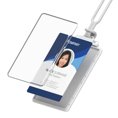 아이리버 아이디카드 사원증 케이스 아이릴 NID-BASIC(3) 카드목걸이, 그레이, 그레이, 1개