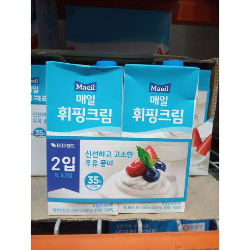 매일유업 휘핑크림35% 1L X 2 코스트코 독일산, 2개, 단품