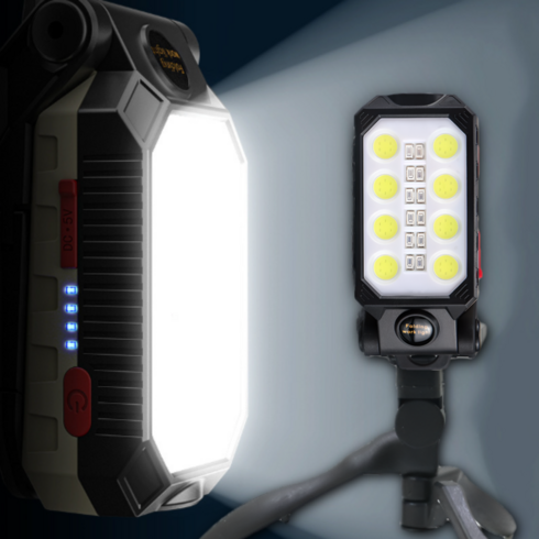 제주도차박렌트 - 몬스터 캠핑 랜턴 충전식 LED 조명 후레쉬 거치대 포함, 1개