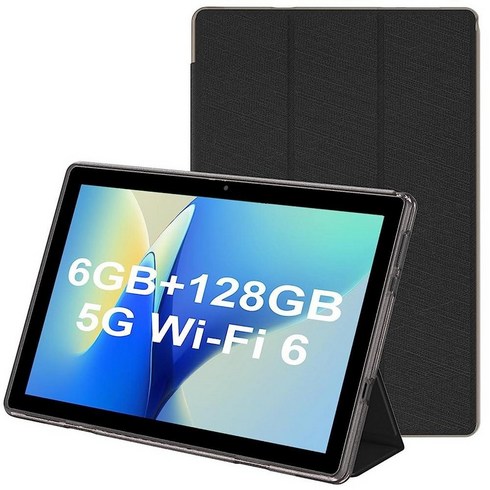 YQSAVIOR 안드로이드 11 태블릿 블랙 4GB RAM 64GB ROM 지원 와이파이 2+8 MP 듀얼 카메라 FM GPS 10.1인치 IPS 풀 HD 디스플레이 CP20 태블, 6GB+128GB With Case