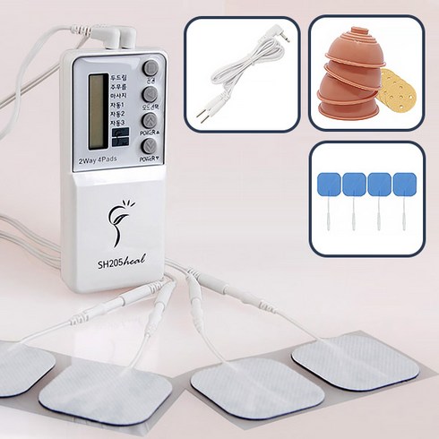 화메디 신한 저주파 자극기 마사지기 SH205 전용 중형 패드 2조 4장 / 출력선 케이블 / 실리콘 부황컵 (4개 1세트), 3. 출력선 케이블 (1조 2줄)