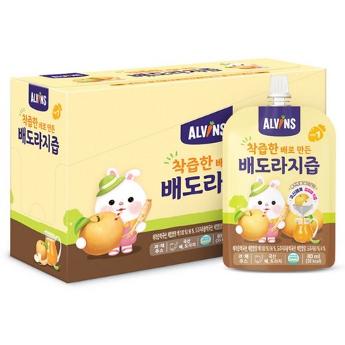 엘빈즈배도라지 - 엘빈즈 어린이 배도라지 40팩, 3.2L, 1개