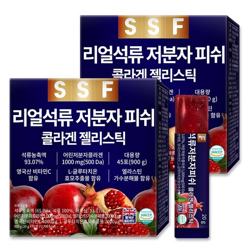 순수식품 리얼석류 저분자 콜라겐 젤리 스틱, 900g, 2개