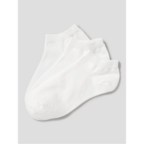 [에잇세컨즈] [3PCS] 면 혼방 스니커즈 양말 화이트 (1942KTWY61)