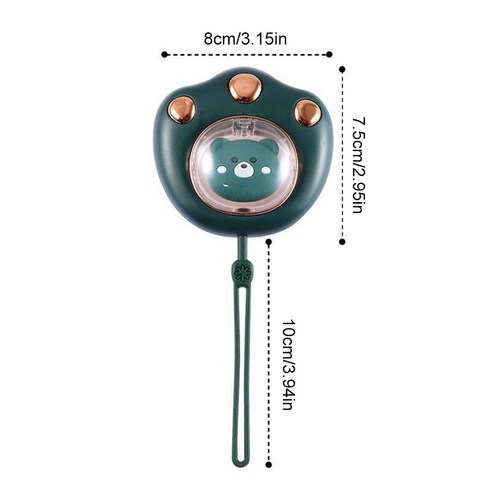 2023년 가성비 최고 핸드전기워머 - 인플루언서 핫 셀러 고양이발 손난로 미니 휴대용 캐릭터 귀요미 손난로 기업 선물 인쇄 가능63427, [고양이발-그린베어] 1200밀리암페어아워, 녹색