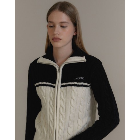 ANOETIC TWO-WAY COLORING ZIP-UP_BLACK