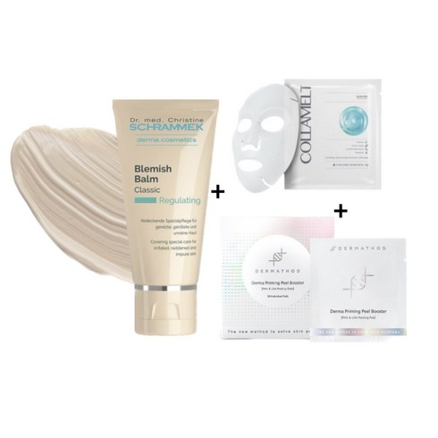슈라멕BB 크림 40ml 블래미쉬 밤 정품 40ml(비비크림 BB 진정 커버 재생) + 베몽테스 마스크1장 +더마소드 필링부스터, 라이트