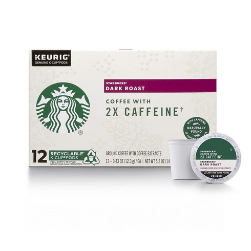 스타벅스상품권 - 스타벅스 카페인 다크 로스트 캡슐 커피 Starbucks 2X Caffeine Dark Roast 12개 4팩, 1개, 4개, 12개입