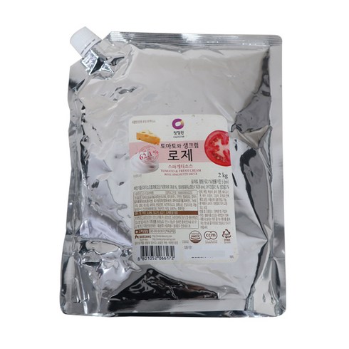 청정원 토마토와생크림 로제스파게티소스2kg 5개 1박스, 2kg