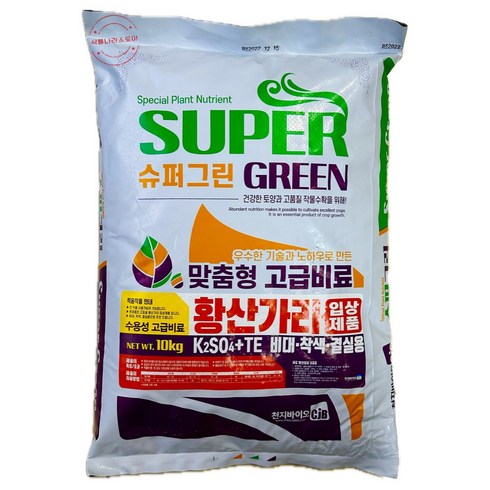 황산가리비료 - 황산가리 10kg 입상 황산칼륨 비료 과수 당도 착색 고구마 비대 바스코, 1개