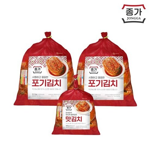 [종가] 중부식 포기김치 11kg + 맛김치 증정 900g, 단품