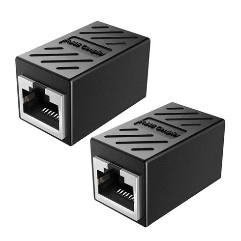 2Pcs RJ45 커플러 이더넷 익스텐더 네트워크 익스텐더 내구성이 뛰어나고 사용하기 쉬운 컴퓨터 라우터 네트워크, 검은색, 3.6cmx2.1cmx2cm, PP