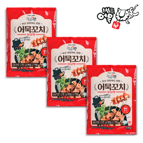 범표어묵 불닭맛 - 범표어묵 범표어묵 어묵꼬치 (냉동) 불닭맛 378g 3봉, 단품, 1세트